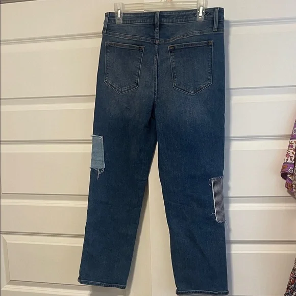 Vigoss Women's Blue Patchwork Straight Leg Jeans - Picture 4 of 7